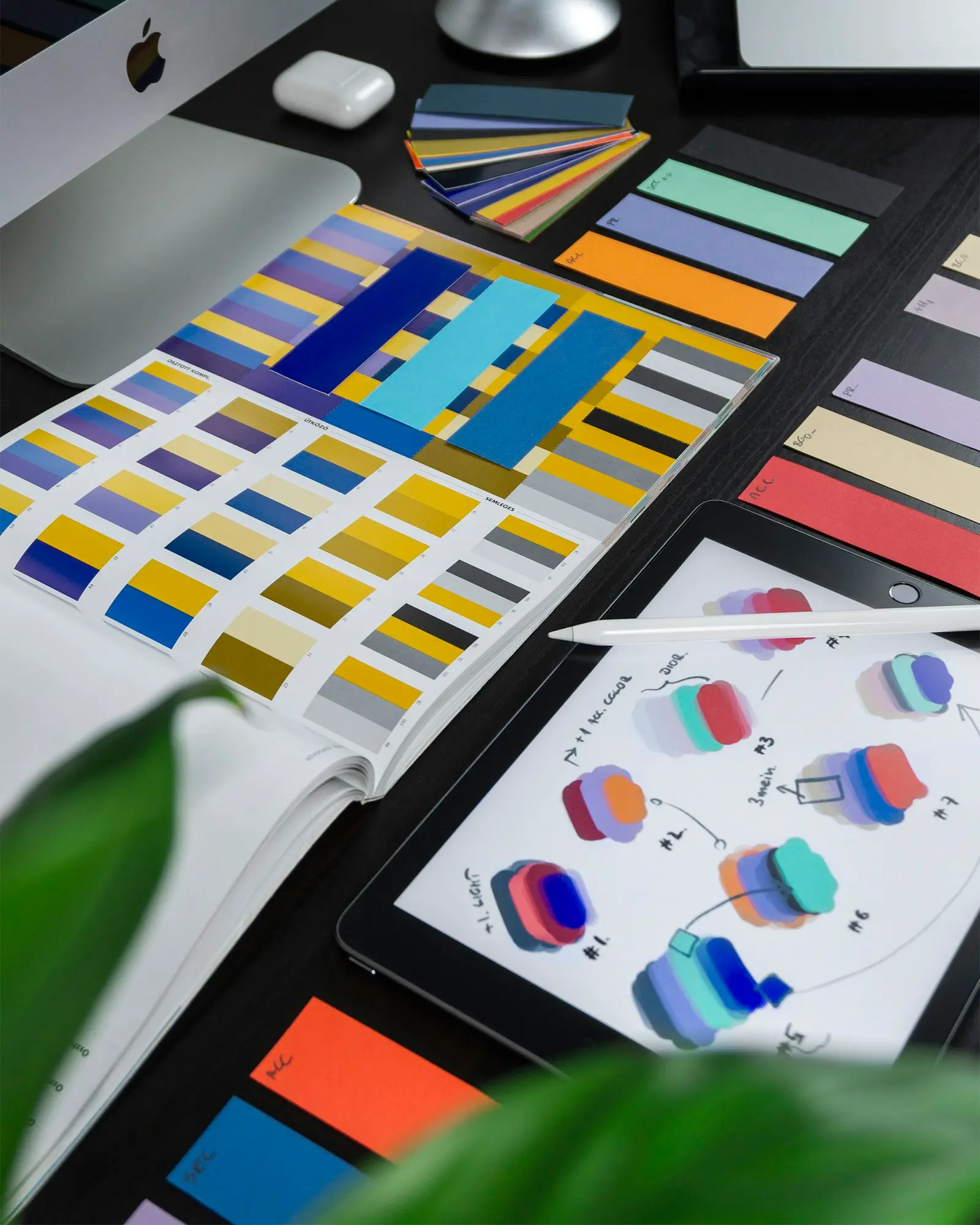Brand colour swatches for a corporate identity